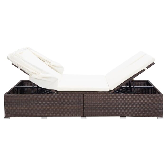 Transat à 2 places avec coussin Résine tressée Marron – Image 5