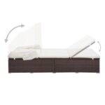 Transat à 2 places avec coussin Résine tressée Marron – Image 6
