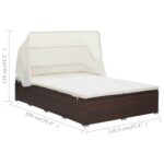 Transat à 2 places avec coussin Résine tressée Marron – Image 8