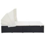 Transat à 2 places avec coussin Résine tressée Noir – Image 3