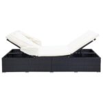 Transat à 2 places avec coussin Résine tressée Noir – Image 5
