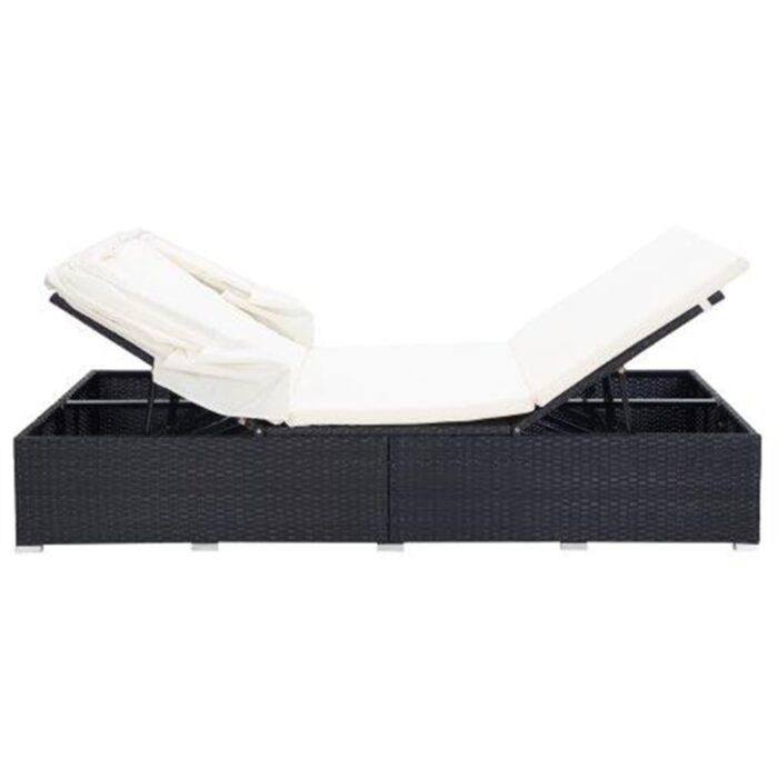 Transat à 2 places avec coussin Résine tressée Noir – Image 5