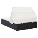 Transat à 2 places avec coussin Résine tressée Noir – Image 6