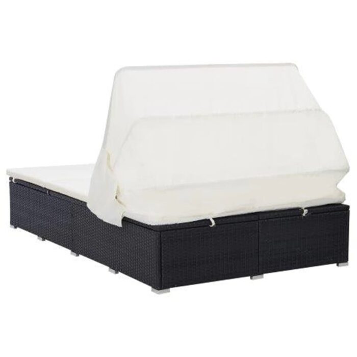 Transat à 2 places avec coussin Résine tressée Noir – Image 6