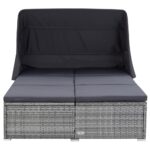 Transat à 2 places avec coussin Résine tressée Gris – Image 2