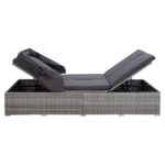 Transat à 2 places avec coussin Résine tressée Gris – Image 5