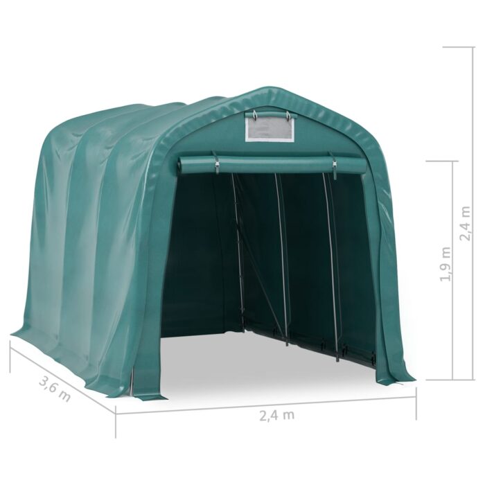 Tente de garage PVC 2,4x3,6 m Vert – Image 9