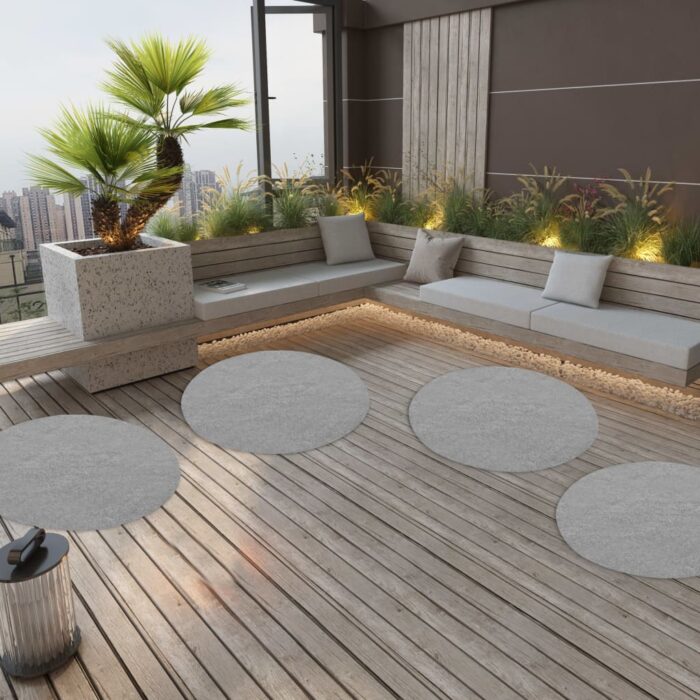 Gazon artificiel avec picots Dia.130 cm Gris Rond – Image 1