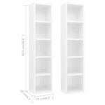 Armoires à CD 2 pcs Blanc brillant 21x16x93,5 cm – Image 4