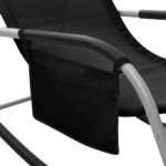 Chaise longue textilène noir et gris – Image 4