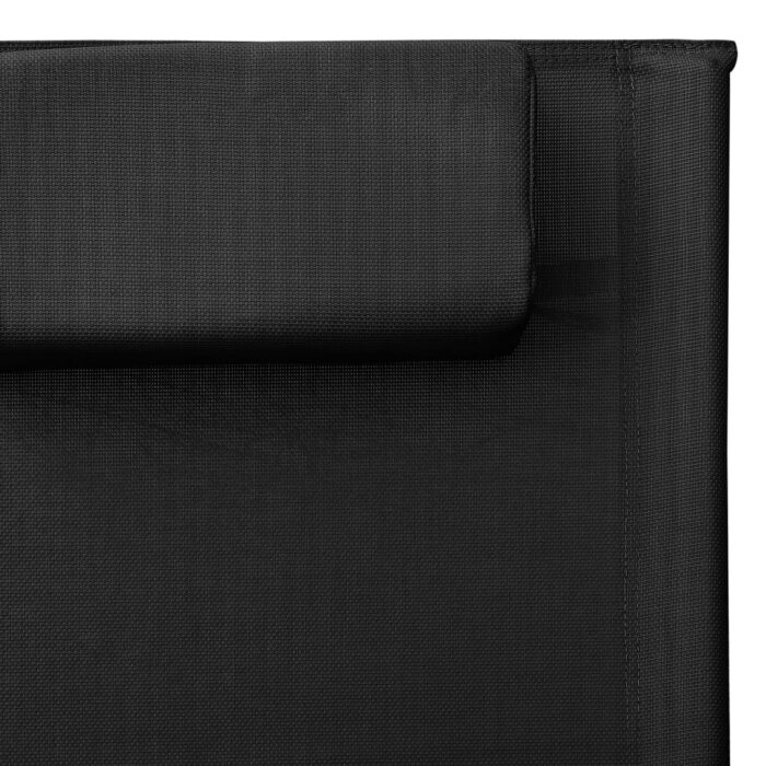 Chaise longue textilène noir et gris – Image 5