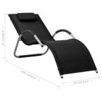 Chaise longue textilène noir et gris – Image 6