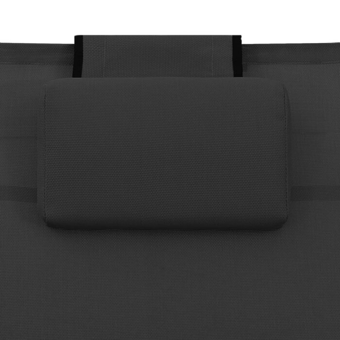 Chaise longue Textilène et aluminium Noir – Image 5