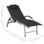 Chaise longue Textilène et aluminium Noir – Image 6