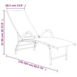 Chaise longue Textilène et aluminium Noir – Image 7