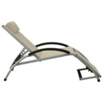 Chaise longue avec oreiller textilène crème – Image 2