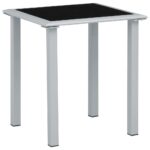 Chaises longues lot de 2 avec table aluminium noir – Image 8