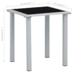 Chaises longues lot de 2 avec table Aluminium Crème – Image 12