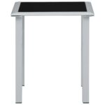 Chaises longues lot de 2 avec table Aluminium Crème – Image 9