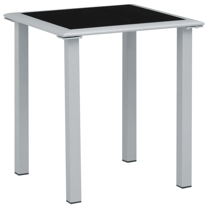 VXL8720286086940_a_en_hd_1.jpg Table de jardin Noir et argenté 41x41x45 cm Acier et verre – Image 1