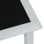 Table de jardin Noir et argenté 41x41x45 cm Acier et verre – Image 2