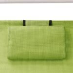 Chaise longue double avec auvent textilène vert – Image 4