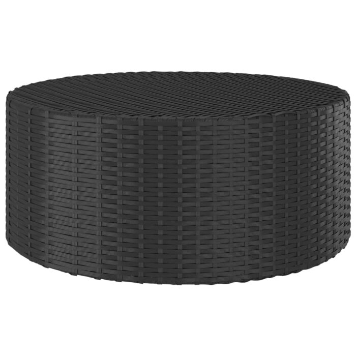 Table à thé Noir 68x68x30 cm Résine tressée – Image 1