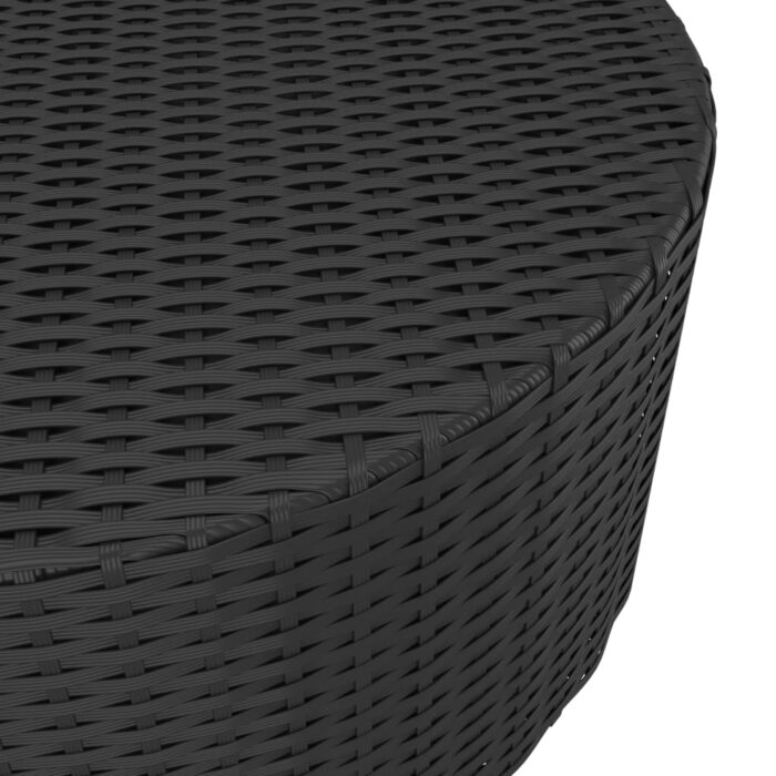 Table à thé Noir 68x68x30 cm Résine tressée – Image 2