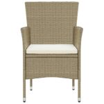 Chaises manger de jardin lot de 2 Résine tressée Beige – Image 2