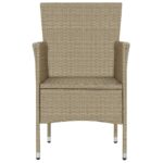 Chaises manger de jardin lot de 2 Résine tressée Beige – Image 6