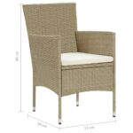 Chaises manger de jardin lot de 2 Résine tressée Beige – Image 9