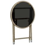 Table à thé Beige 60 cm Résine tressée et verre trempé – Image 3