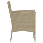 Chaises à manger de jardin lot de 4 Résine tressée Beige – Image 3