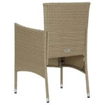 Chaises à manger de jardin lot de 4 Résine tressée Beige – Image 4