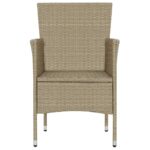 Chaises à manger de jardin lot de 4 Résine tressée Beige – Image 6