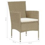 Chaises à manger de jardin lot de 4 Résine tressée Beige – Image 9