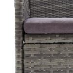 Chaises à manger de jardin lot de 4 Résine tressée Gris – Image 5