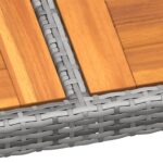 Table de jardin 200x150x75 cm Acacia et résine tressée Gris – Image 3