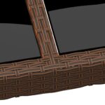 Table de jardin avec dessus en verre marron résine tressée – Image 3