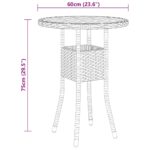 Table de jardin Ø60x75 cm Acacia et résine tressée Noir – Image 3