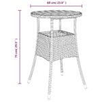 Table de jardin Ø60x75 cm Acacia et résine tressée Gris – Image 4