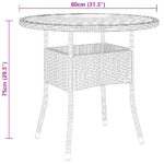 Table de jardin Ø80x75 cm Résine tressée et bois d'acacia Noir – Image 3