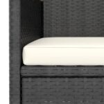 Jeu de chaise et tabouret de jardin 4 pcs Résine tressée Noir – Image 7