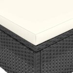 Jeu de chaise et tabouret de jardin 4 pcs Résine tressée Noir – Image 8