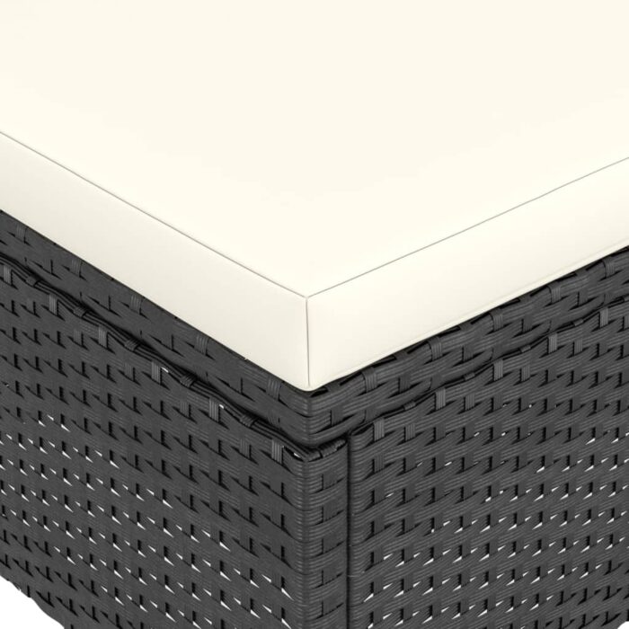 Jeu de chaise et tabouret de jardin 4 pcs Résine tressée Noir – Image 8