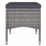 Jeu de chaise et tabouret de jardin 4 pcs Résine tressée Gris – Image 6