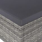 Jeu de chaise et tabouret de jardin 4 pcs Résine tressée Gris – Image 8