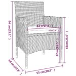 Jeu de chaise et tabouret de jardin 4 pcs Résine tressée Gris – Image 9