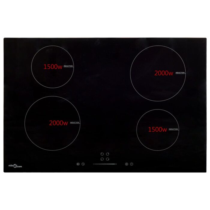 Plaque de cuisson à induction 4 brûleurs Verre 77 cm 7000 W – Image 2
