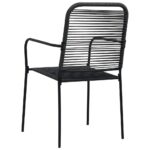 Chaises de jardin lot de 4 Corde en coton et acier Noir – Image 4